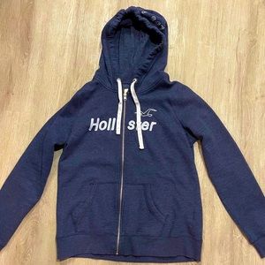 Hollister navy blue zip up